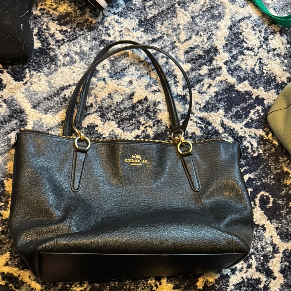 Coach Black Pebbled Leather Tote